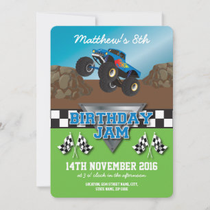 Invitation Course Monster Jam Truck Anniversaire
