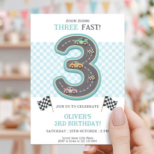Invitation Course Pastel Trois Anniversaire Rapide