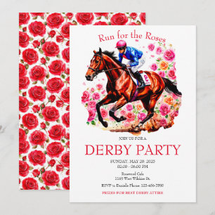 Invitation Course pour la course Rose Horse Derby Party