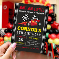 Course voiture Invitation, course Anniversaire Inv