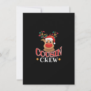 Invitation Cousin de Christmas Crew Funny Reindeer Matching P