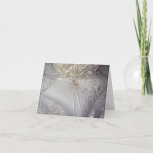 Invitation Coussin porte-anneau avec alliance sur voile 6538