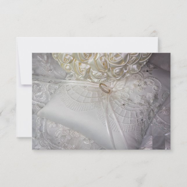 Invitation Coussin porte-anneau avec anneau de mariage sur vo (Devant)