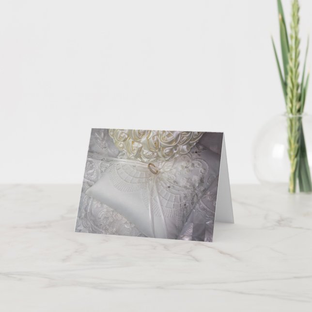 Invitation Coussin porte-anneau avec anneau de mariage sur vo (Devant)
