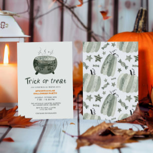 Invitation Coute Pot Trick ou Treat Halloween Party