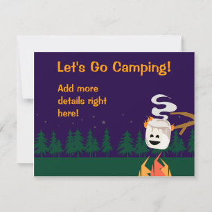 Invitation Coute Smores Camping Excursion ou fête