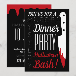 Invitation Couteau sanglant, Meurtre Mystère Fête d'Halloween