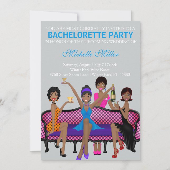 Invitation Coutume chic Invtiation de coup de Bachelorette (Devant)