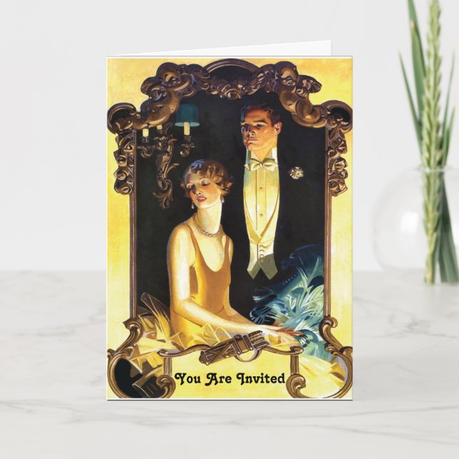 Invitation coutume de Nouveau d'art des années 1920 formelle (Devant)
