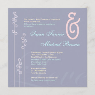 Invitation ::coutume : Hollyhock & Ampersand Mariage bilingue