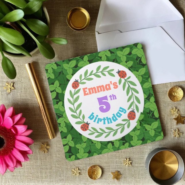 Invitation Coutume Ladybug & Leaf 5e anniversaire (Créateur téléchargé)