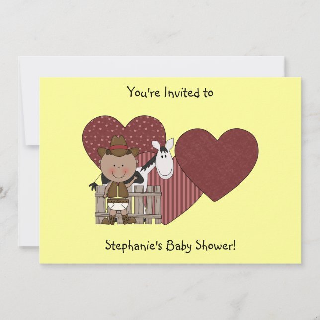 Invitation Coutume mignonne de poney de bébé et de cheval (Devant)