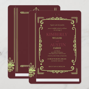 Invitation Couverture de livre vintage   Réserver le thème Fa