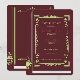 Invitation Couverture de livre vintage   Thème Réserver Enreg