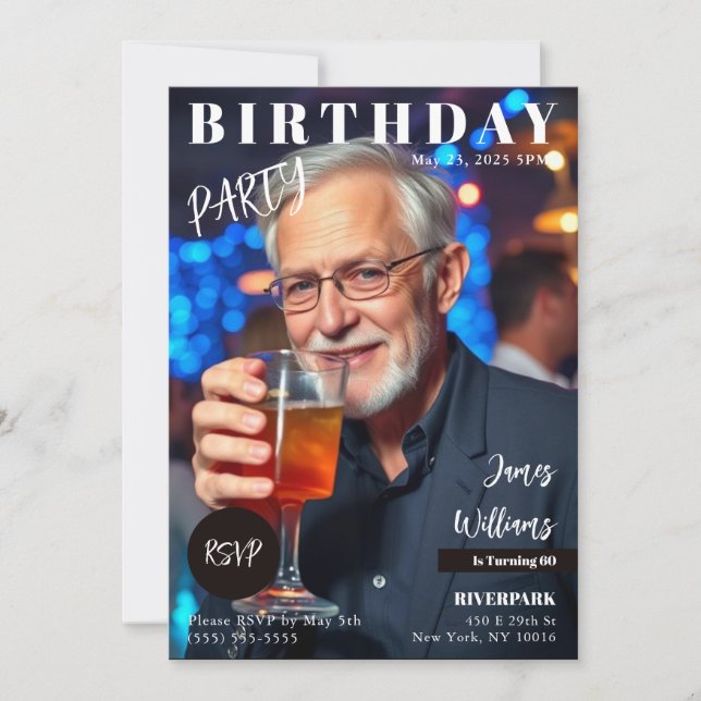 Invitation Couverture de magazine Anniversaire (Devant)