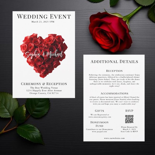 Invitation Couverture de Magazine de Mariage Tout en Un (Wedding Magazine Cover All in One Invitation)