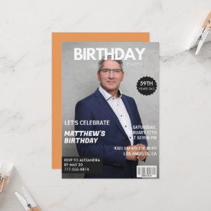 Invitation Couverture de magazine moderne pour son 59e annive