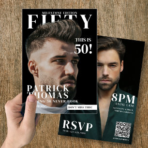 Invitation Couverture de magazine personnalisée pour les 50 a