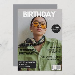 Invitation Couverture de magazine Stylish pour sa photo 37e a