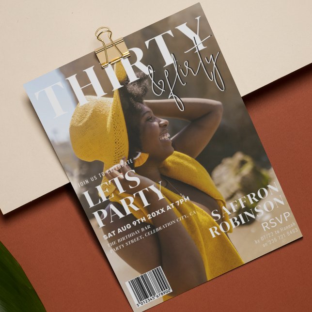 Invitation Couverture de magazine tendance | 30e fête d'anniv (Créateur téléchargé)