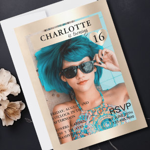 Invitation Couverture de magazine Trendy Gold inspirée