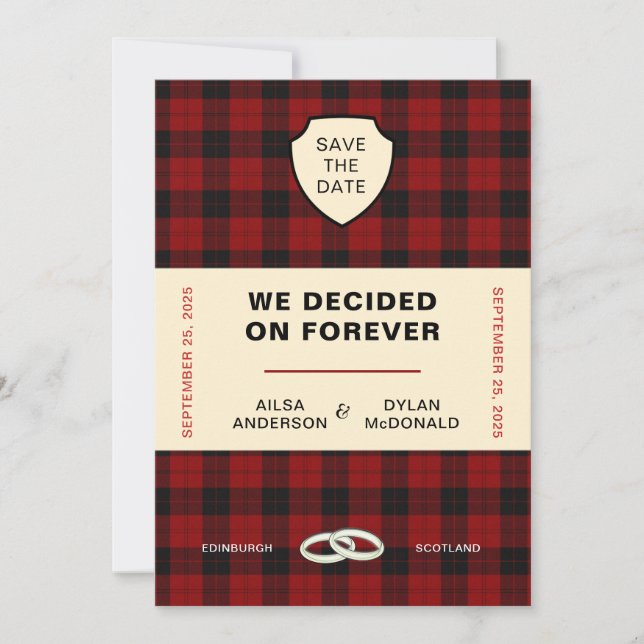 INVITATION COUVERTURE DU LIVRE TARTAN ÉCOSSAIS| ENREGISTRER L (Devant)