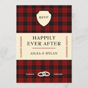 INVITATION COUVERTURE DU LIVRE TARTAN EN ÉCOSSE   MARIAGE RSV
