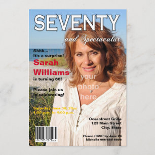 Invitation Couverture du magazine 70e anniversaire de fête In