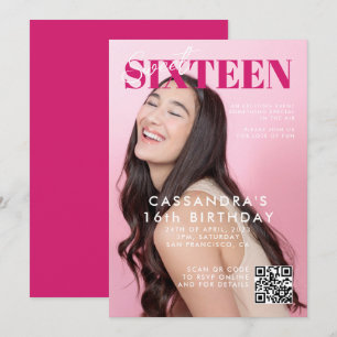 Invitation Couverture du magazine Ado QR Code Sweet sixteen A