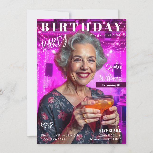 Invitation Couverture du magazine Anniversaire (Devant)