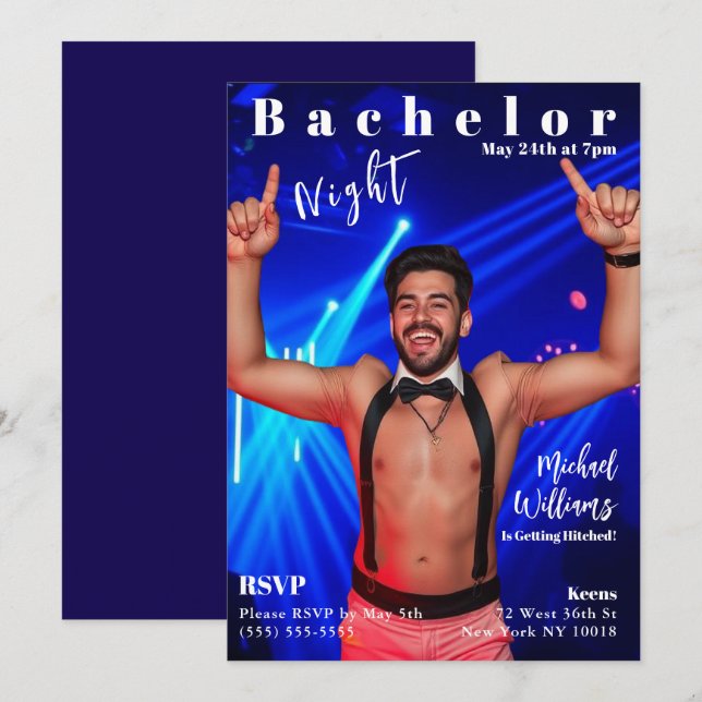 Invitation Couverture du magazine Bachelor Night (Devant / Derrière)