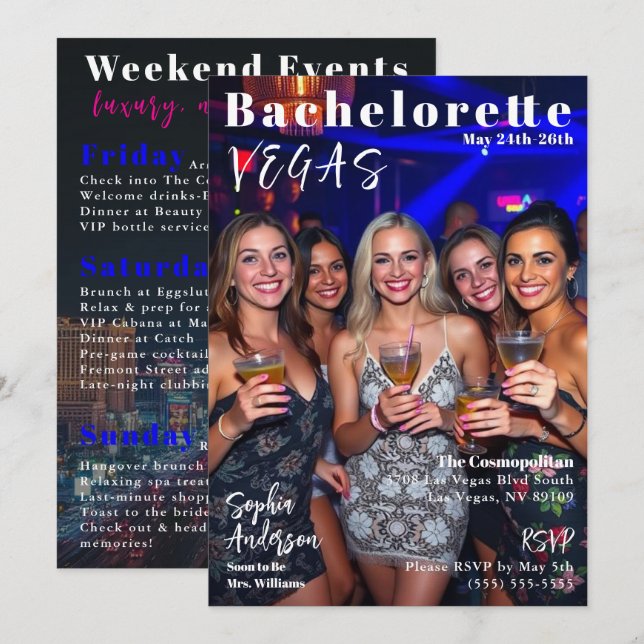 Invitation Couverture du magazine Bachelorette Weekend (Devant / Derrière)
