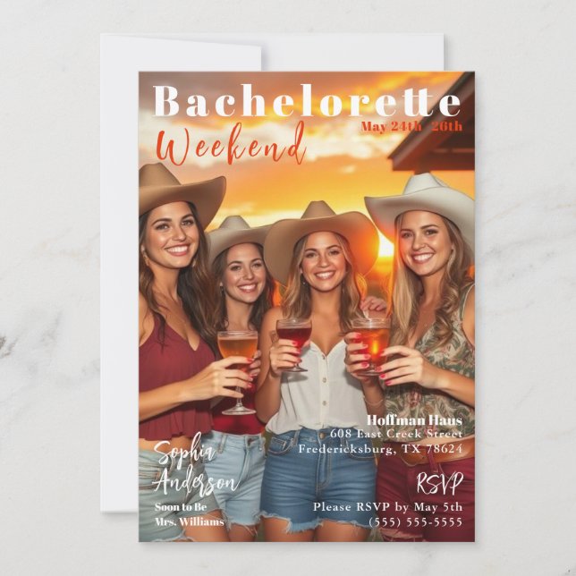 Invitation Couverture du magazine Bachelorette Weekend (Devant)