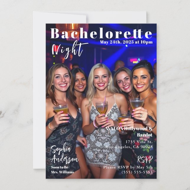 Invitation Couverture du magazine de nuit Bachelorette (Devant)