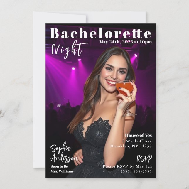 Invitation Couverture du magazine de nuit Bachelorette (Devant)