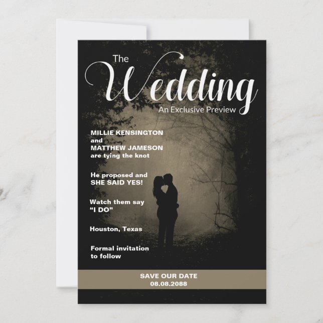 Invitation Couverture du magazine | Enregistrer le Mariage de (Devant)