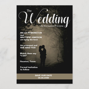 Invitation Couverture du magazine   Enregistrer le Mariage de