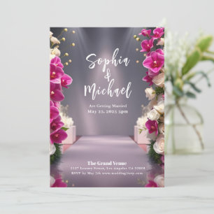 Invitation Couverture du magazine mariage Roses blanches et o