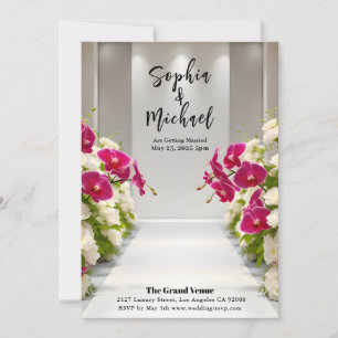 Invitation Couverture du magazine mariage Roses blanches et o