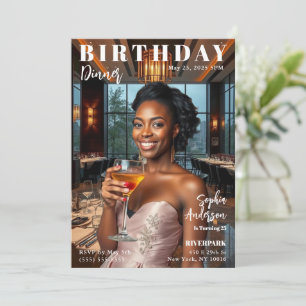 Invitation Couverture Magazine Anniversaire Dîner