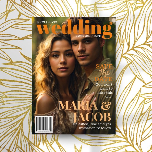 Invitation Couverture Magazine Enregistrer la photo Date (Créateur téléchargé)