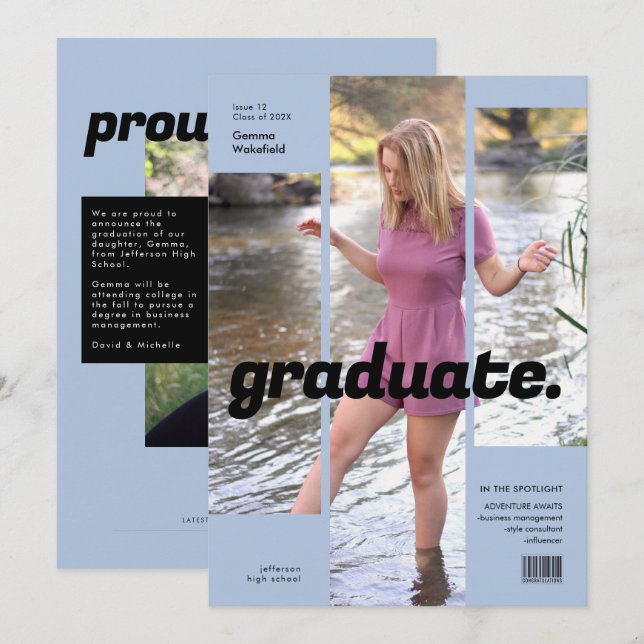 Invitation Couverture Magazine simple et moderne (Devant / Derrière)