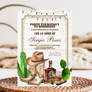 Invitation Cow-boy Adulte Homme Mexicain Espagnol