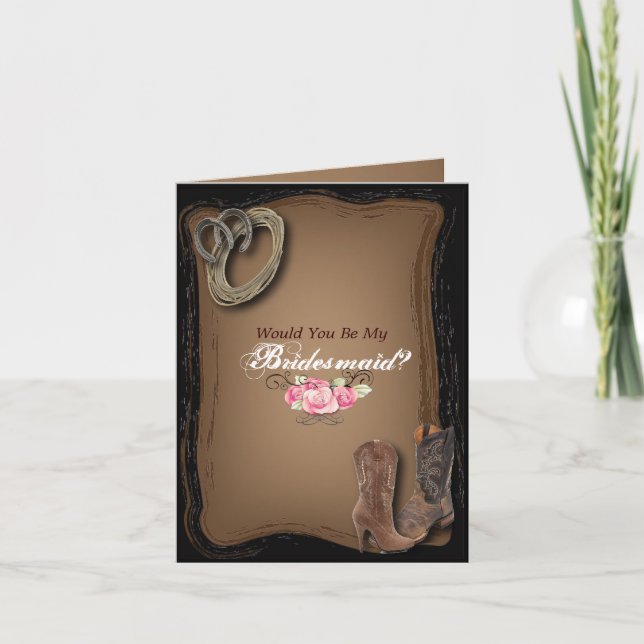 Invitation Cow-boy du pays occidental Serez-Vous Ma Bridesmai (Devant)