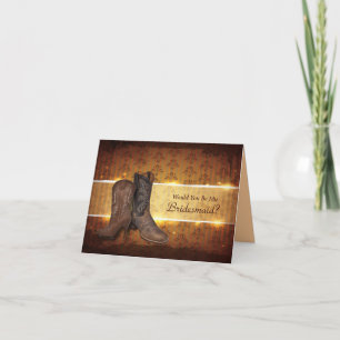 Invitation Cow-boy du pays occidental Serez-Vous Ma Bridesmai