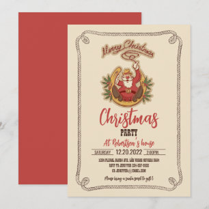 Invitation Cow-boy Santa Claus