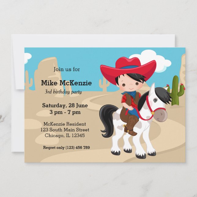 Invitation Cowboy (Devant)