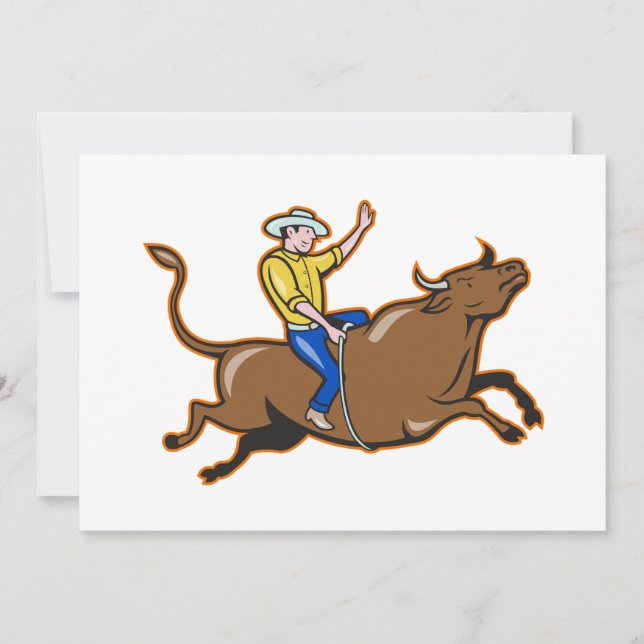Invitation Cowboy À La Course D'Invitations À Taureaux (Devant)