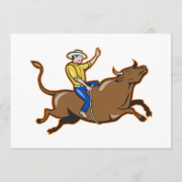 Cowboy À La Course D'Invitations À Taureaux