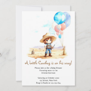 Invitation Cowboy Adventure Baby Boy's Wild West Shower